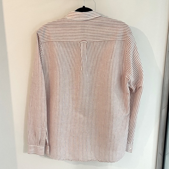 Zara NWOT casual striped button down size large relaxed fit - Picture 3 of 4